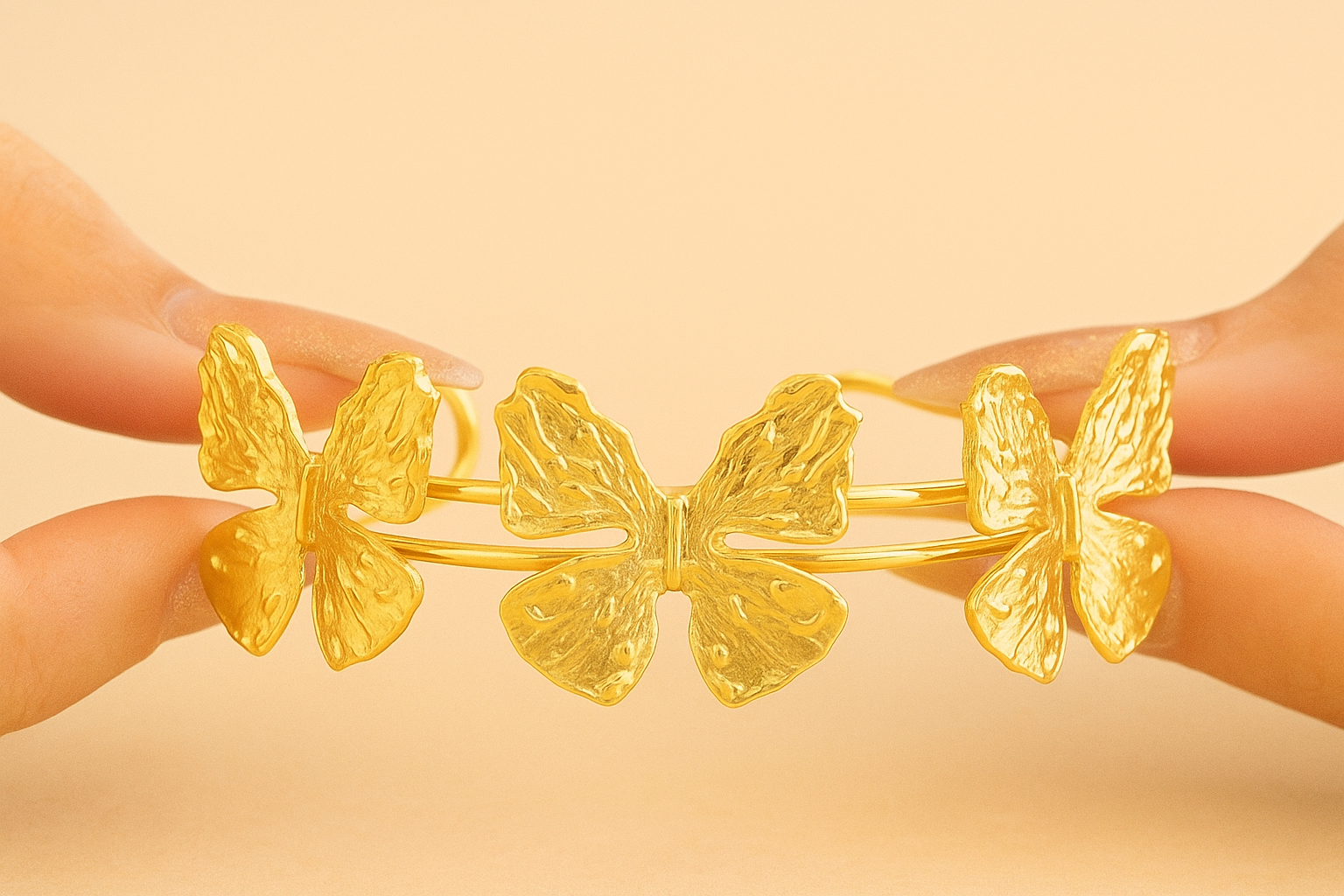 Aurelia Triple Butterfly Gold Bracelet