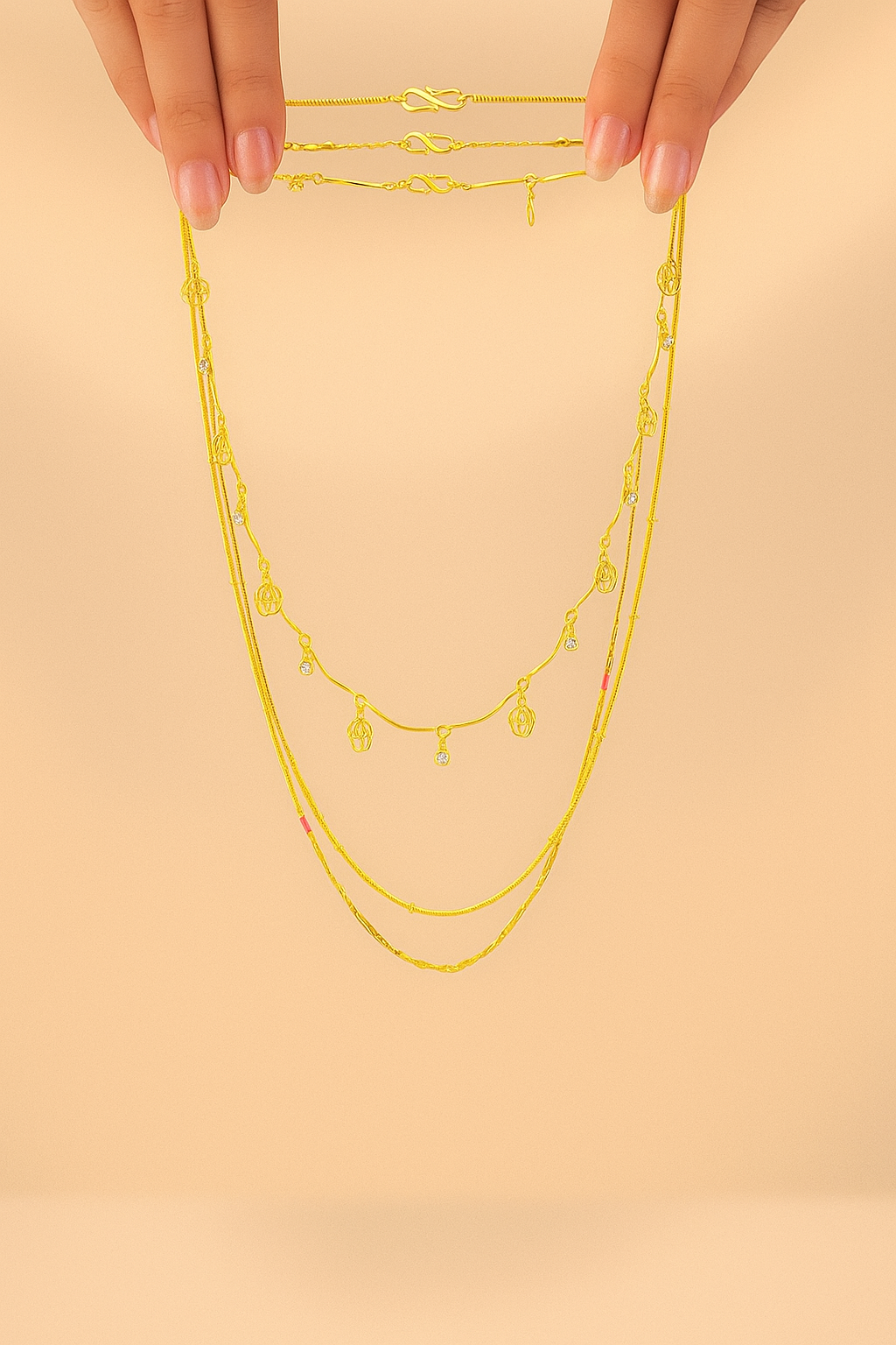 Saanvi Layered Gold Charm Necklace