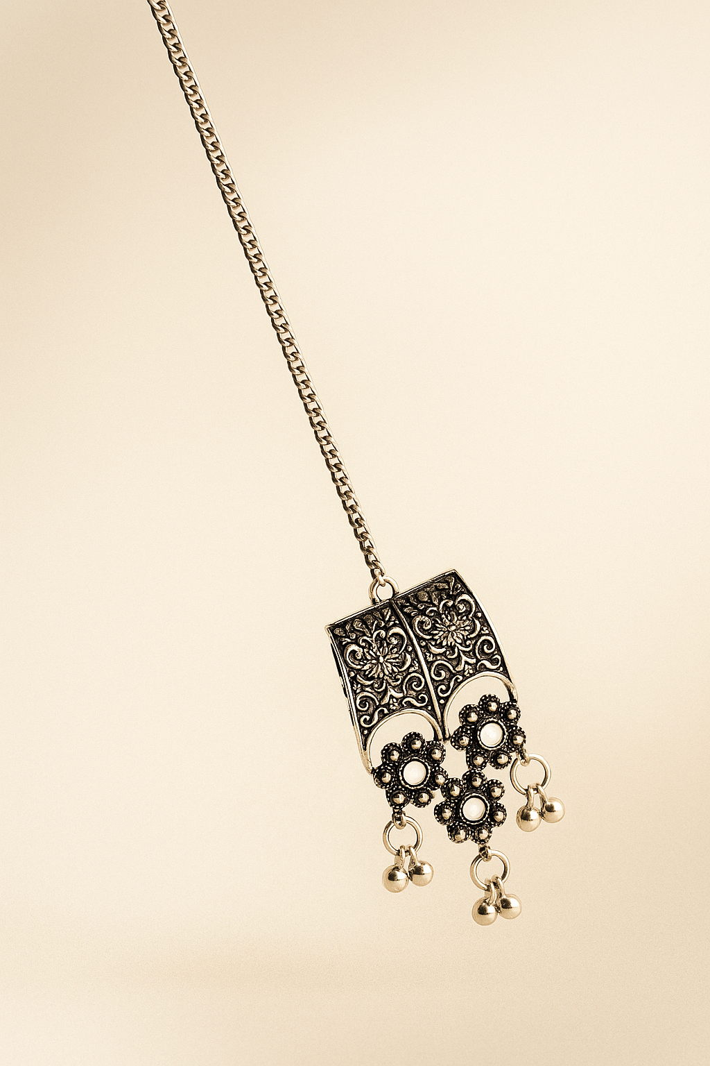 Gold-Plated Tribal Choker Set with Earrings & Maang Tikka