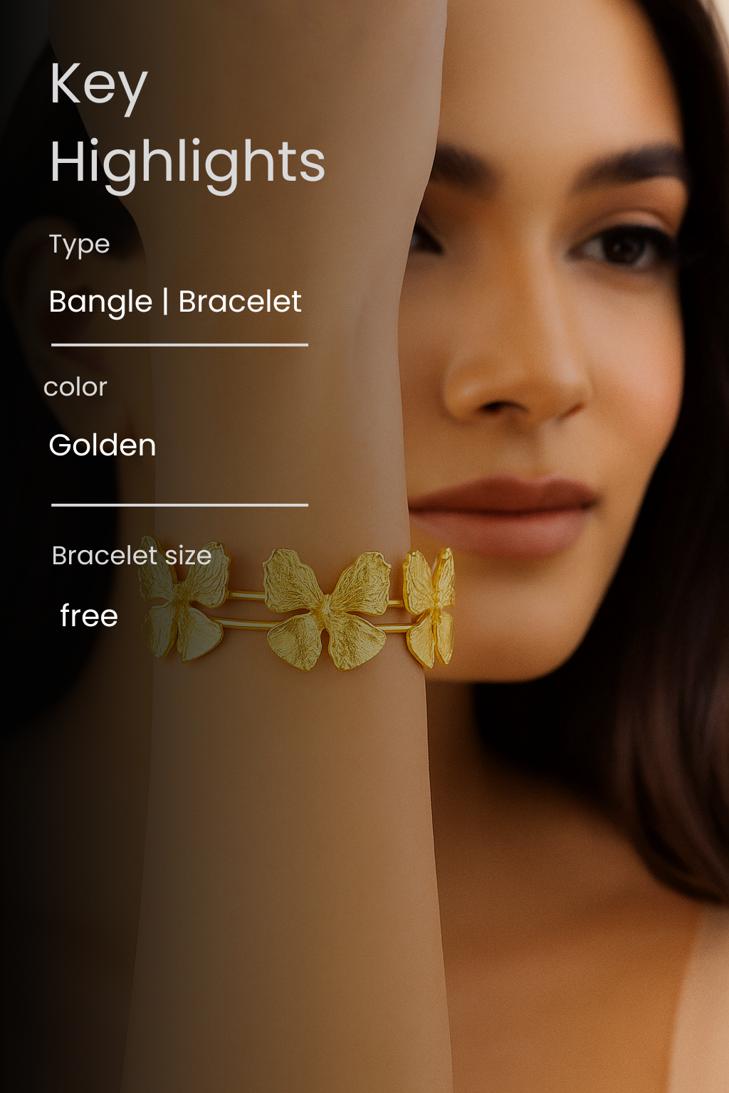 Aurelia Triple Butterfly Gold Bracelet