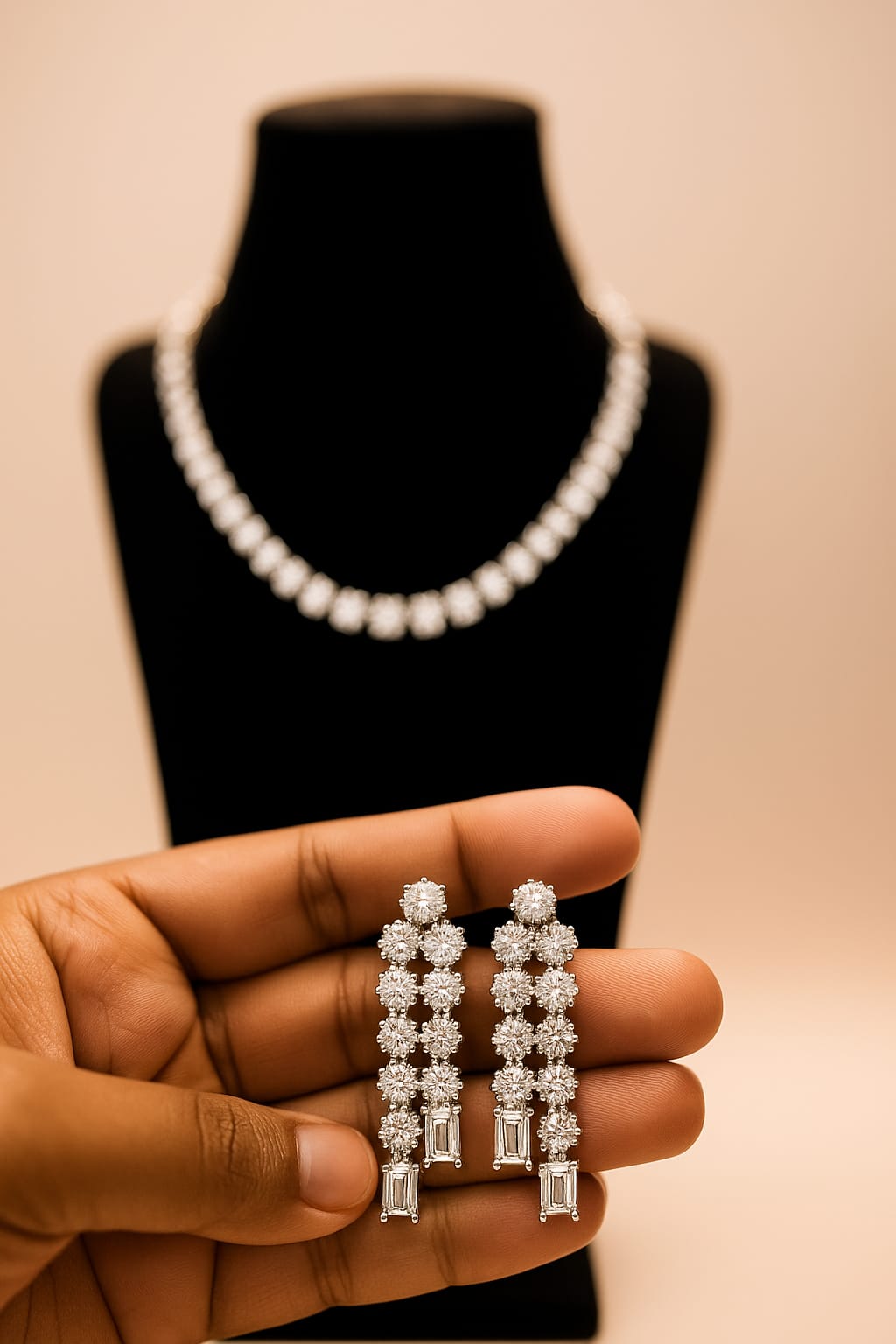 Lunara Frost Silver-Plated Necklace Set